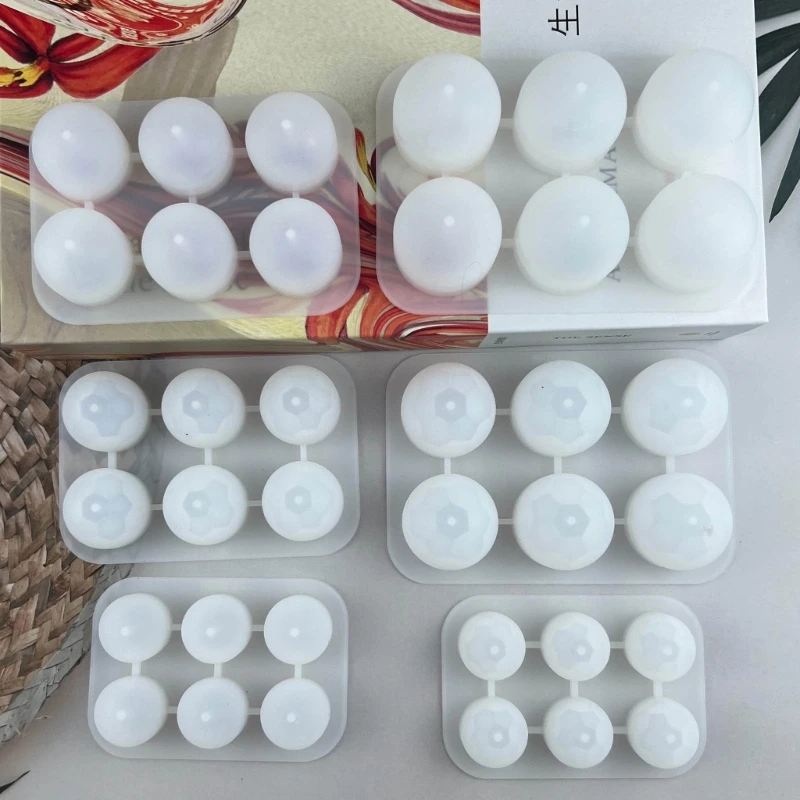 구멍이 있는 쥬얼리 비드 수지 몰드 20/25/30mm 둥근 비드 실리콘 몰드 공예