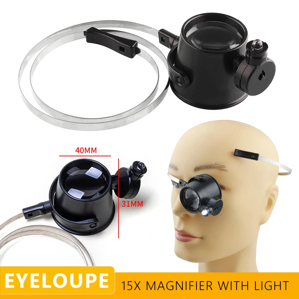 WatchmakerMagnifierWithLEDLightForWatchesRepairOpenerPart