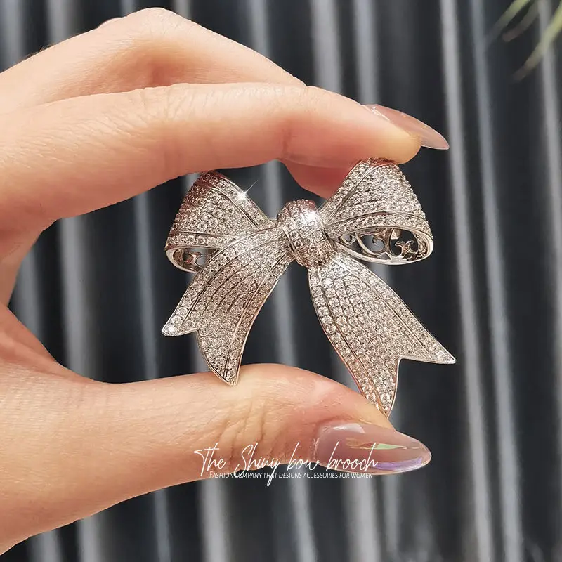 Sliver Gold Color Rhinestone Bow Brooches for Women Large Bowknot Brooch  Pin Vintage Fashion Jewelry Winter Accessories - AliExpress