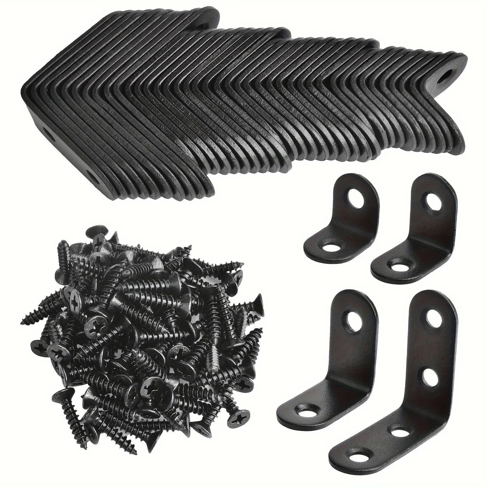 Description Picture 2 of itemheavy-duty metal L-shaped brackets with screws for repairing wooden furniture, cabinets, and chairs