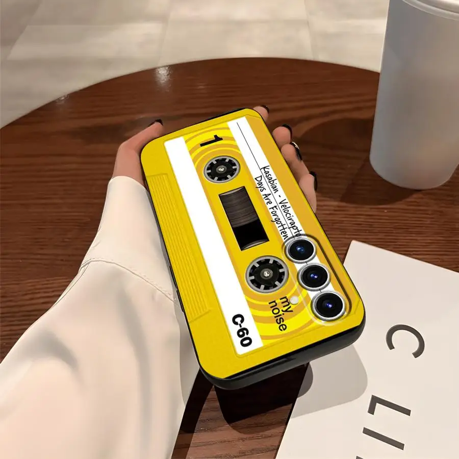 Vintage-Style Black Cassette Tape Phone Cover Case