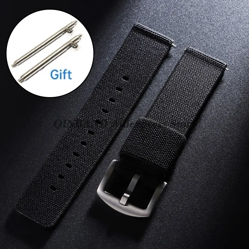 Nylon Military-Style Woven Elastic Watch Band - Quick Release Sport Strap Accessory