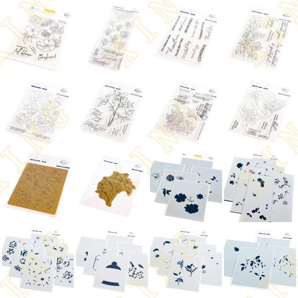 

New Cut Die Celebration Balloon Flowers Metal Cutting Dies Clear Stamps Stencil Hot Foil Scrapbook Decoration Embossing Template