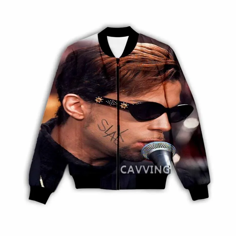 New Fashion Women/Men's 3D Print Prince Rogers Nelson  Zipper Bomber Jackets Men Overcoat Mens Coat Zip Up Jackets 2