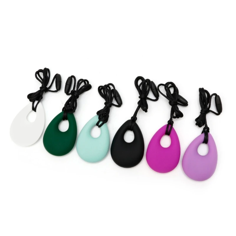 

Angel Tear Silicone Baby Teether Necklace Sensory Chew Pendant Teething D7WF