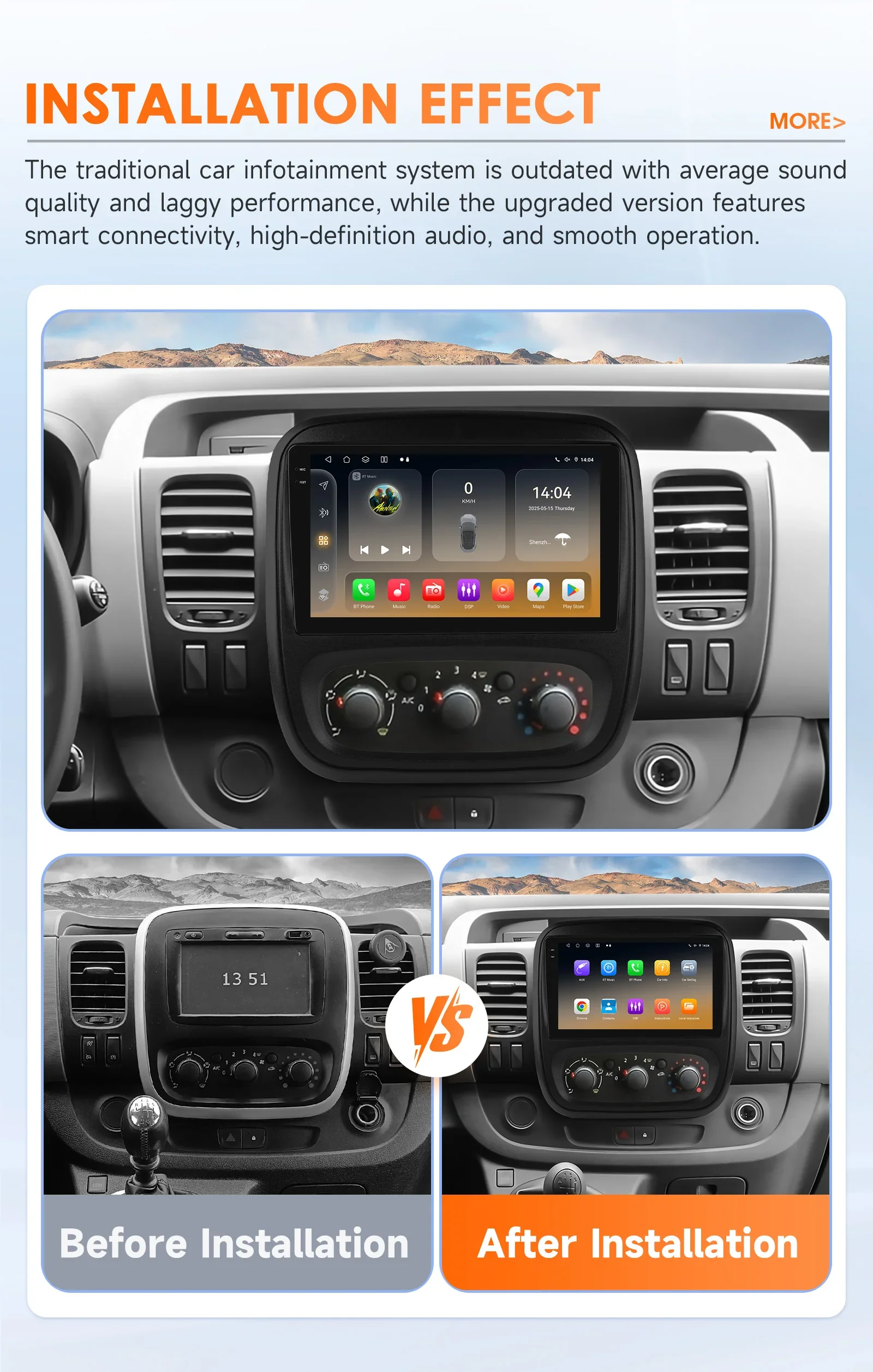 6115 Carplay Android 14 Autoradio Autoradio für Opel Vivaro B Renault Trafic 3 2014-2021 Multimedia-Player GPS 360 Kamera Bildschirm – Detail 4