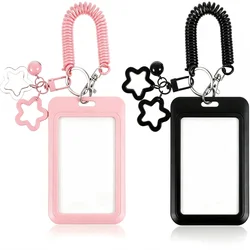 Vibrant Star - Shaped Retractable ID Card Holder with Keychain - Cute and Practical (2 sets)