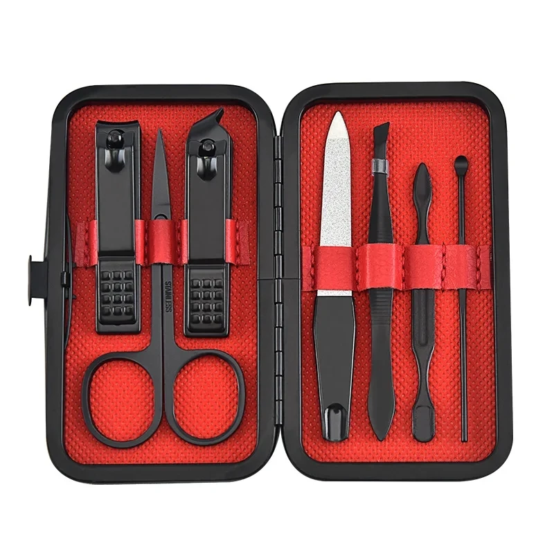 Nail Clipper Kit 7PCS Stainless Steel Nail Clippers Set Manicure Pedicure Kit with Case
