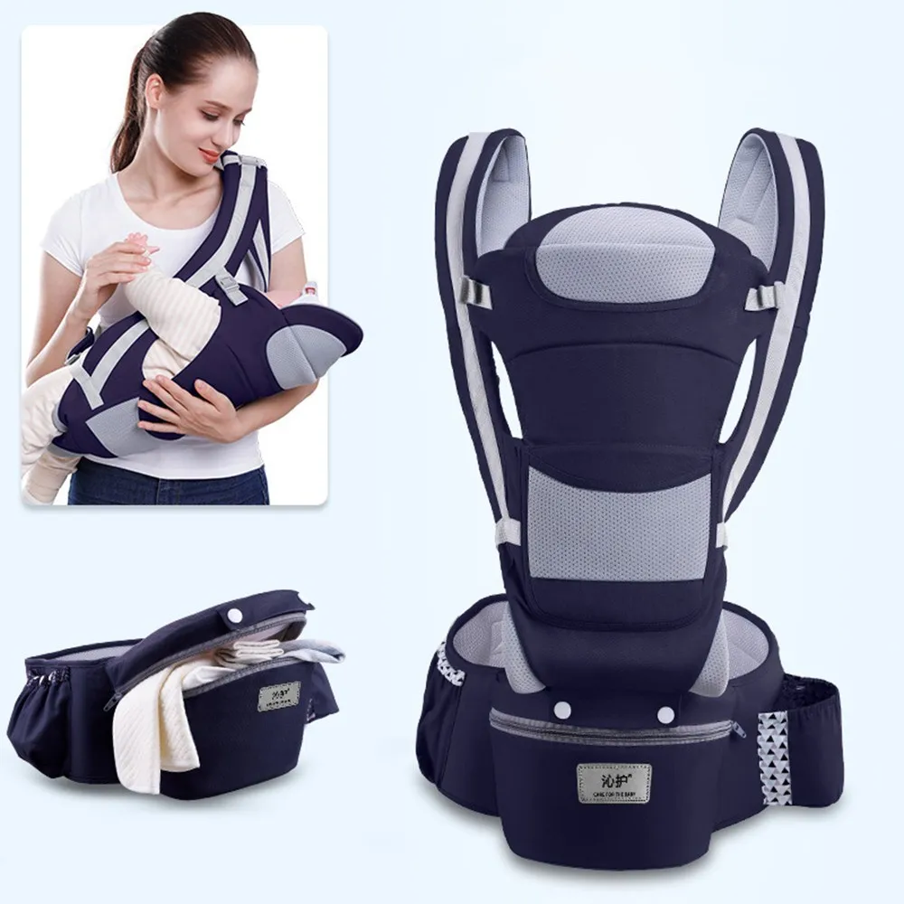 Ergonomic Baby Carrier Backpack Infant Baby Hipseat Carrier Front Facing Ergonomic Kangaroo Baby Wrap Sling Travel Backpack 10