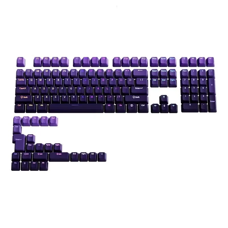Top-Printed Mechanical Keyboards Keycaps 134-Key PBT Keycaps with Personalized Translucent Gradient Colors Key cap