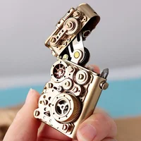 Zorro Personalized Mechanical Steampunk Lighter Creative Pure Copper Kerosene Lighter  Gear Linkage Cool Men's Gift 1