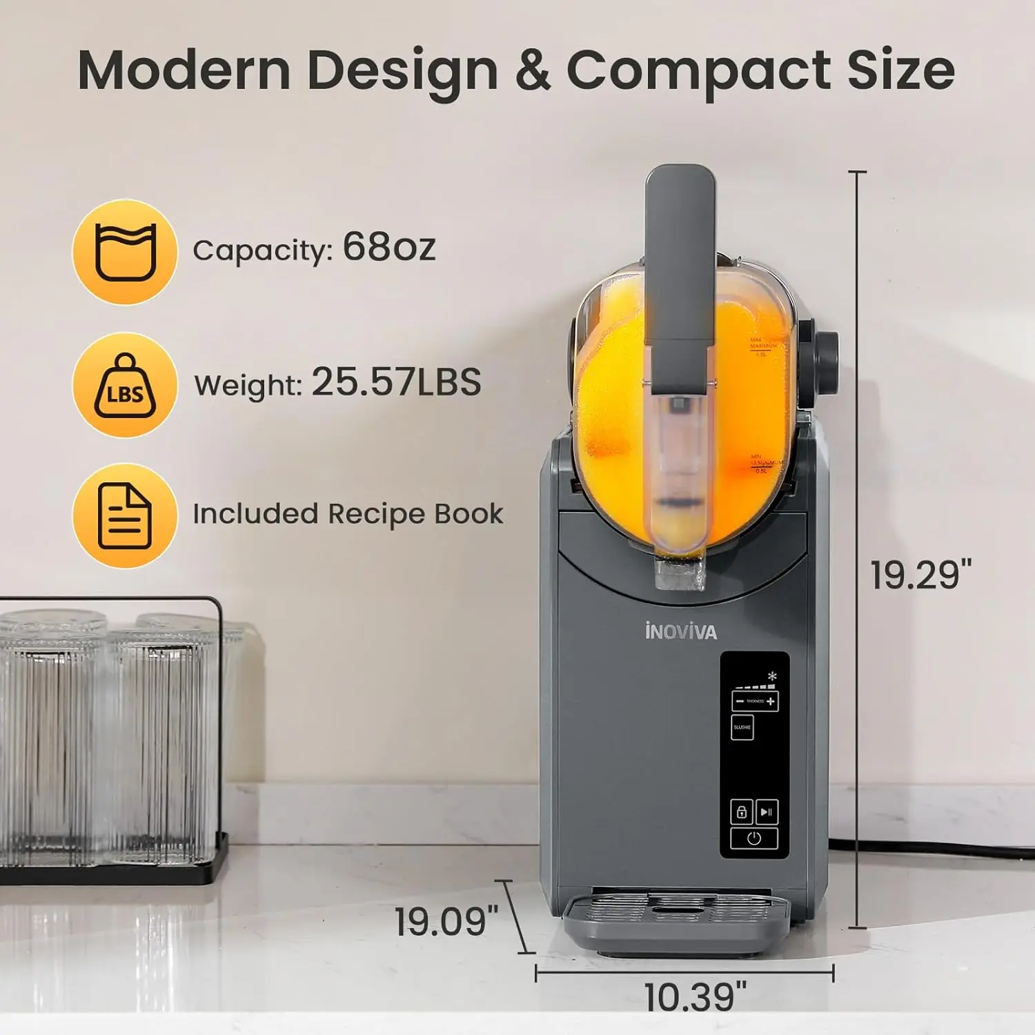 Machine, No Ice Needed, 68 oz Slushy Machine for Home with Self-Cleaning Function, Professional Frozen Drink Maker, 5 Preset Pro 5