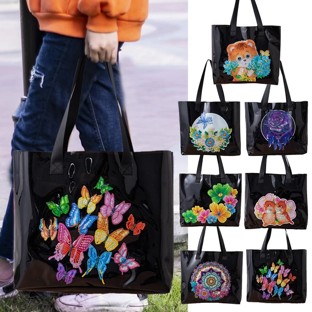 5D DIY Diamond Painting Handbag Reusable Crystal Gems Bag Aesthetic Tote Bag  Rhinestone Art Storage Bags Handmade Top-handle Bag - AliExpress