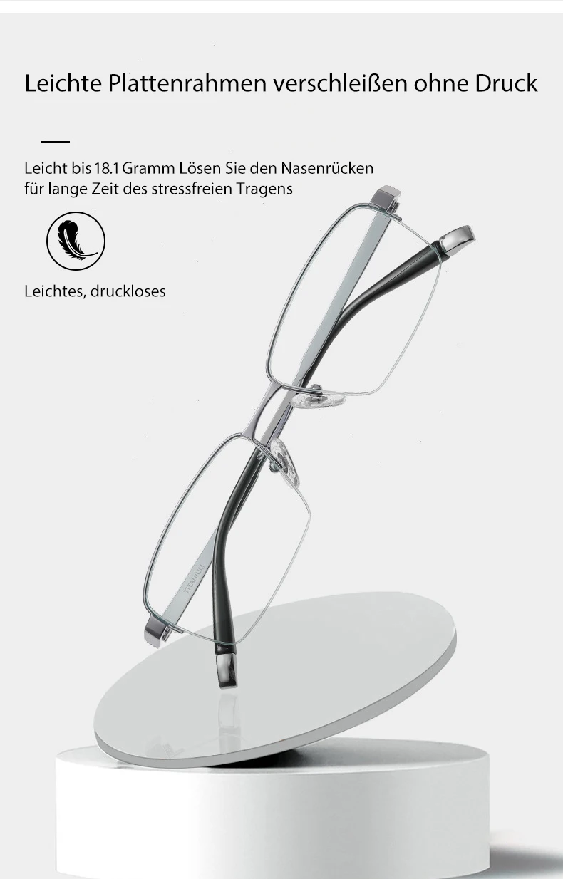 Männer Reinem Titan Optische Verordnung Brillen Halb Rand Brillen Rahmen Männlichen Business Stil Hohe Qualität Neue PT907 – Detail 8