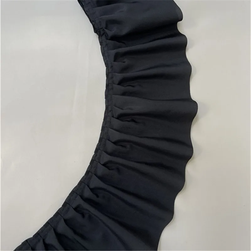 14CM 와이드 화이트 블랙 새틴 3D Pleated 레이스 Fabirc 바느질 프릴 리본 프릴 드레스 Hemlines 커튼 바느질 드리 워진 장식