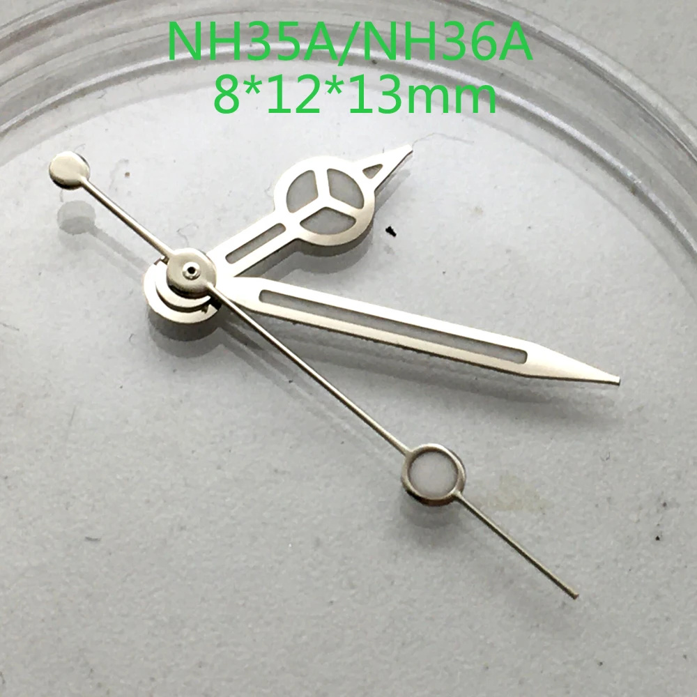 Stainless Steel NH36A NH35A Watch Hands Silver Plated Luminous Watch Pointer for SKX NH36A NH35A Movement Watch Hands Needle