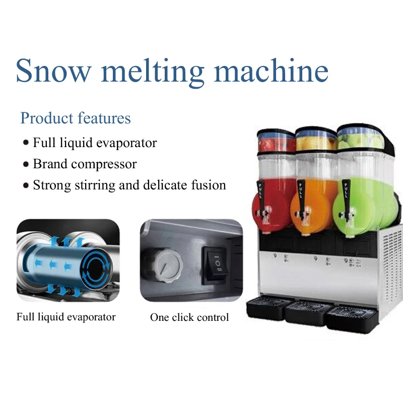 Commercial 3*12L Ice Cream Slash Soda Pupi Fruit Snow Bras Small Slush Machine Margarita Slush Maker Frozen-coke-machine 2
