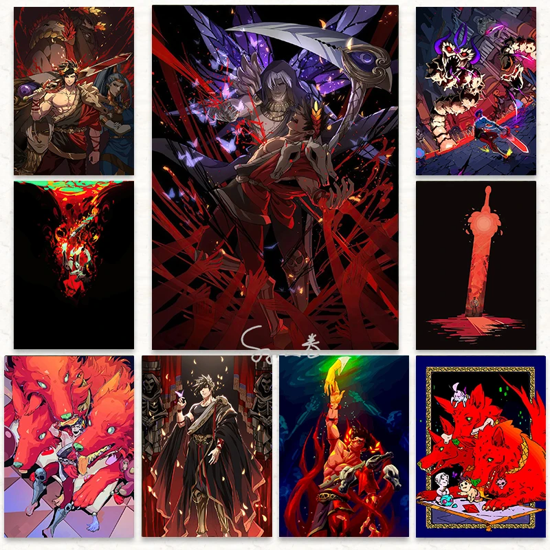 Hades Game Paintings Artwork Poster Canvas Printing Videogioco Hades Wall Art Picture For Home Room Gaming Room Bar Wall Decor