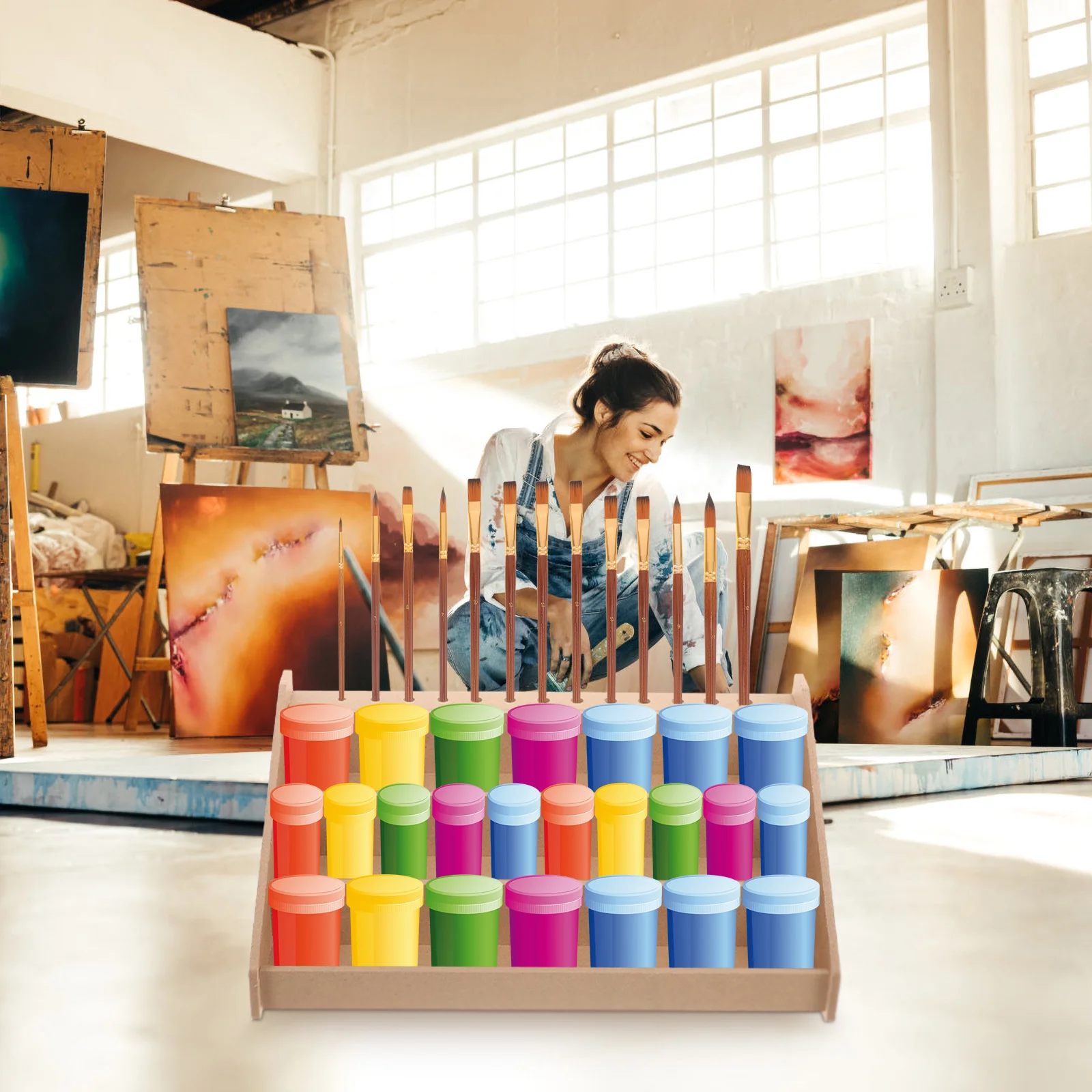Multi Layer Paint Holder Oil Paint Tubes Rack ganizer Acrylic Storage Bottle ganizer Craft Storage