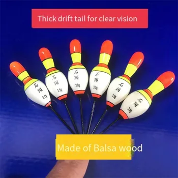 Galleggianti da pesca a coda spessa durevoli squisiti galleggianti in legno portatili galleggianti a coda lunga Multi-dimensioni accessori per la pesca all'aperto