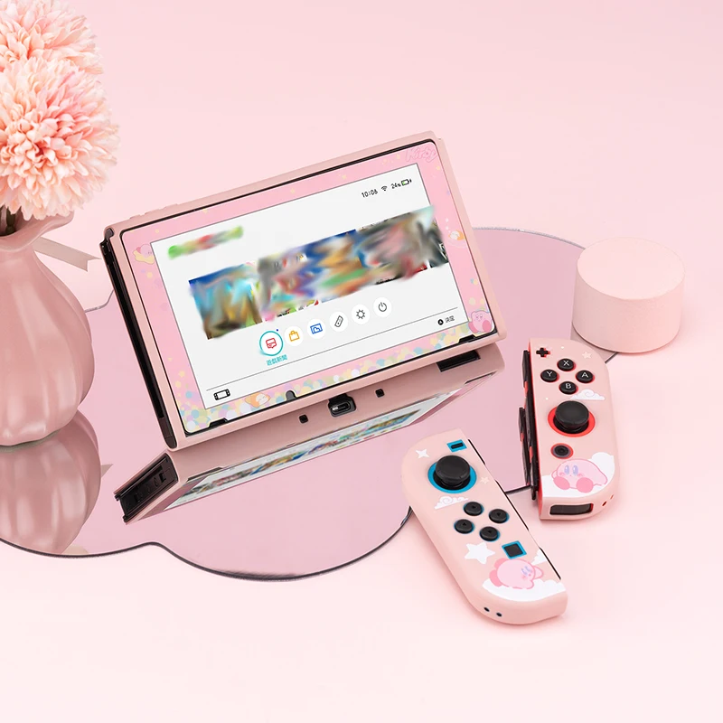 New Switch Oled Protective Case Shell for Nintendo Switch NS JoyCon Case Cartoon Pink Soft Cover For Nintendo Switch oled Cover