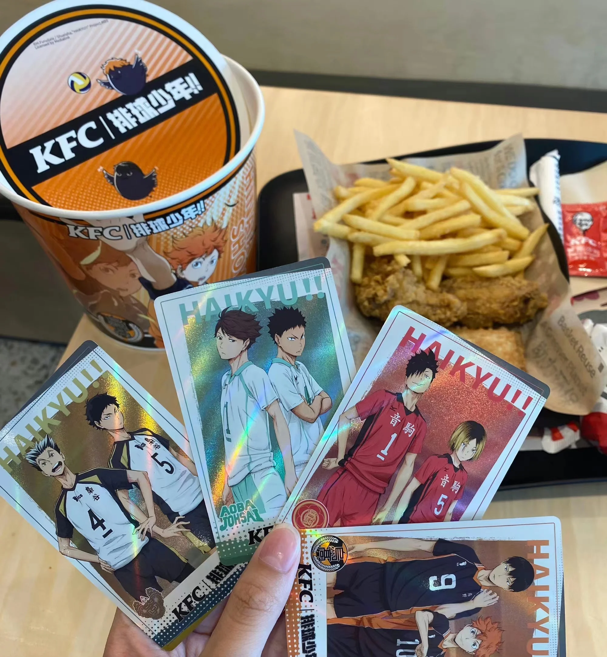 

KFC X Haikyuu!! Acrylic Quicksand Ticket Laser Polaroid Tobio Kageyama Yu Nishinoya Sugawara Koushi Hinata Shoyo Limited Edition