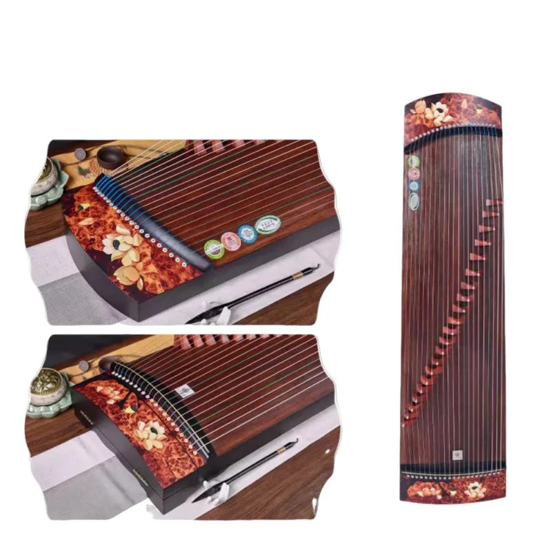 Guzheng 125cm Hibiscus flower pattern Chinese string instruments