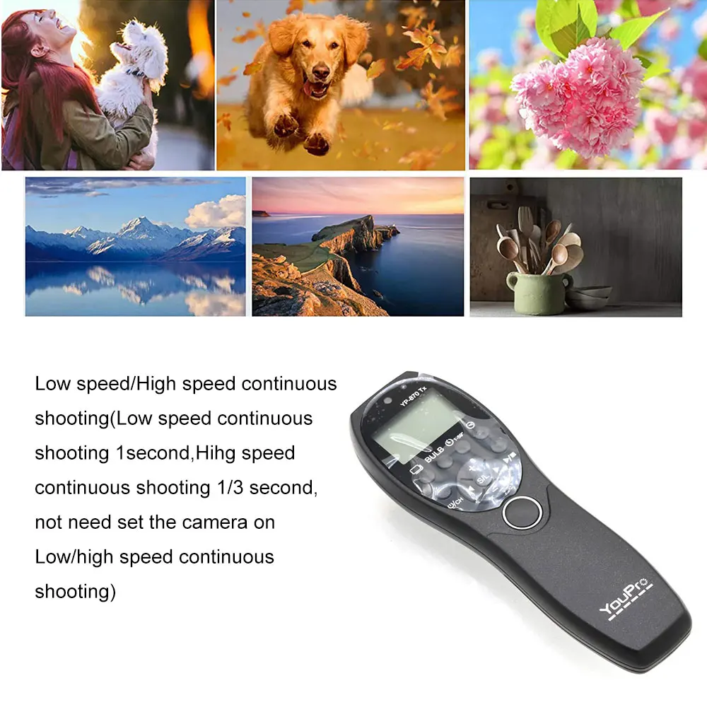 YP-870 2.4G Wireless Timer Camera Remote Shutter Release Controller LCD Timer Control For Canon Nikon Sony Panasonic