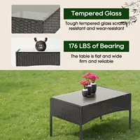 4-Piece Outdoor Patio Furniture Set with Coffee Table, Modern Rattan Chairs, Weather-Resistant for Porch Garden Lawn 6