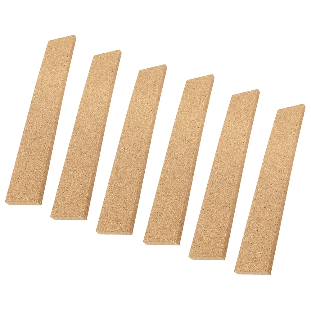 6pcs Cork Board Cork Announcement Board Strips Cork Batten Strips Frameless Memo Board Strips