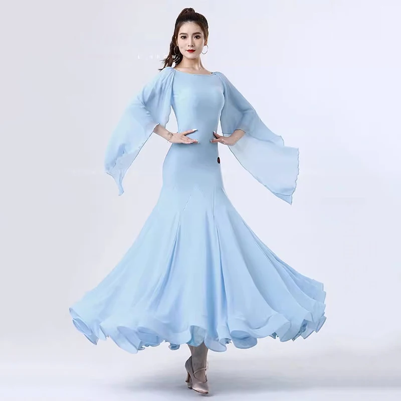 Ballroom Dance Dress Women's Elegant Lace Party Modern Costumes Big Swing Waltz Performance Stage Wear Clothes