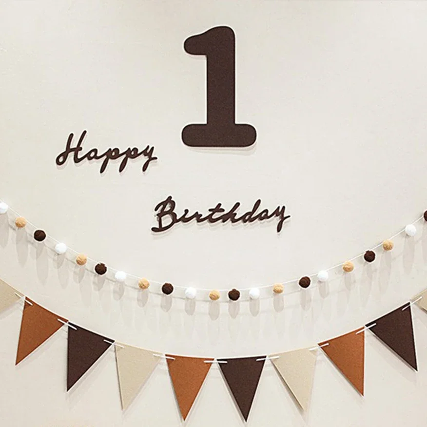Happy Birthday Hanging Garland Pull Flags Number 100 Days Baby Shower Bunting Banner birthday streamers birthday banner party decorations