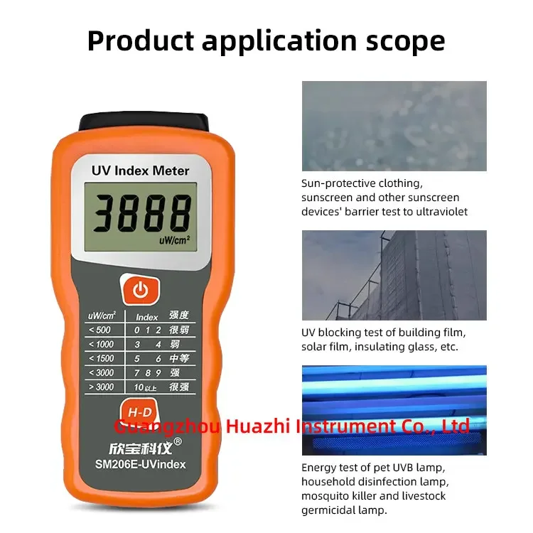 SM-206E-UV Index Meter Solar Light Power Detection Irradiation Meter Metering 280nm-370nm 2