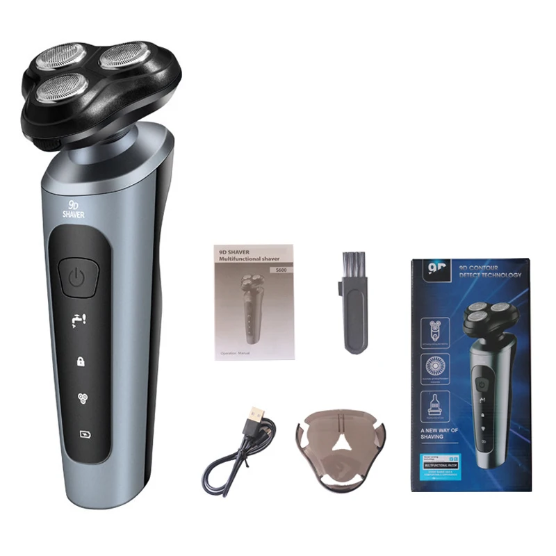 Men's Intelligent Rechargeable Shaver Wet/Dry Beard Razor ABS Tondeuse Dissolving Beard Rechargeable Razor for Smooth Skin