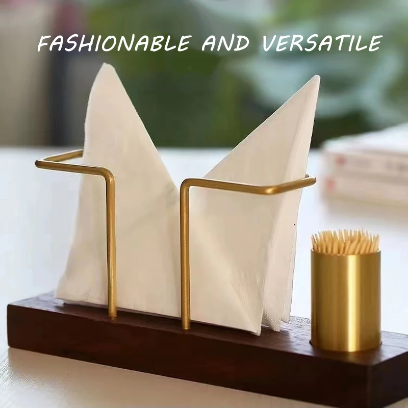 Creative Wooden Tissue Holder Toothpick Holder Multifunctional Kitchen Restaurant Hotel Bar Coffee Shop Desktop Storage Box