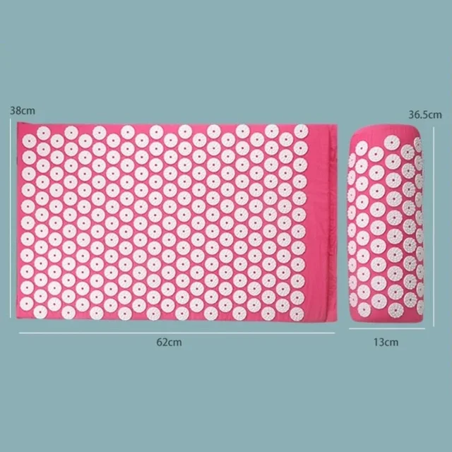 Acupressure Mat Set Spike Massage Pillow for Back Neck Pain Relief Yoga Mat Needle Therapy Stress Relief Fitness for Home Gym 6