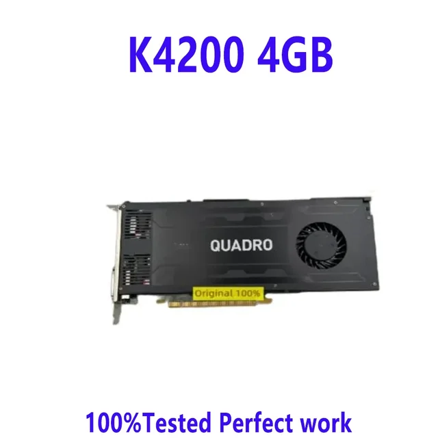 Видеокарта NVIDIA Quadro K4200 4 Гб, GPU видеоплата GDDR3 с портом 2xDP + DVI, рабочая станция 00FC811 P700 P500 P900 2