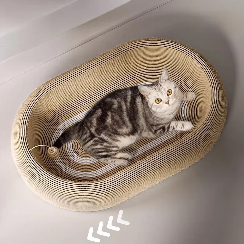Inteated Jute Wear-Resistant Oval  Scratching Board Non-edding  Scratch Pad Single Layer Structure for Adult s