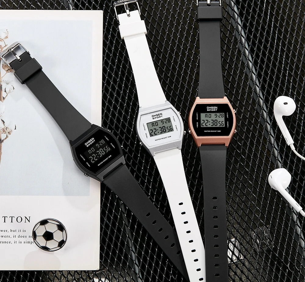 Digital Sport Watch for Women Waterproof Fashion White Ladies Wristwatch Electronic Chilren Watches LED Alarm Clock Gifts - 6