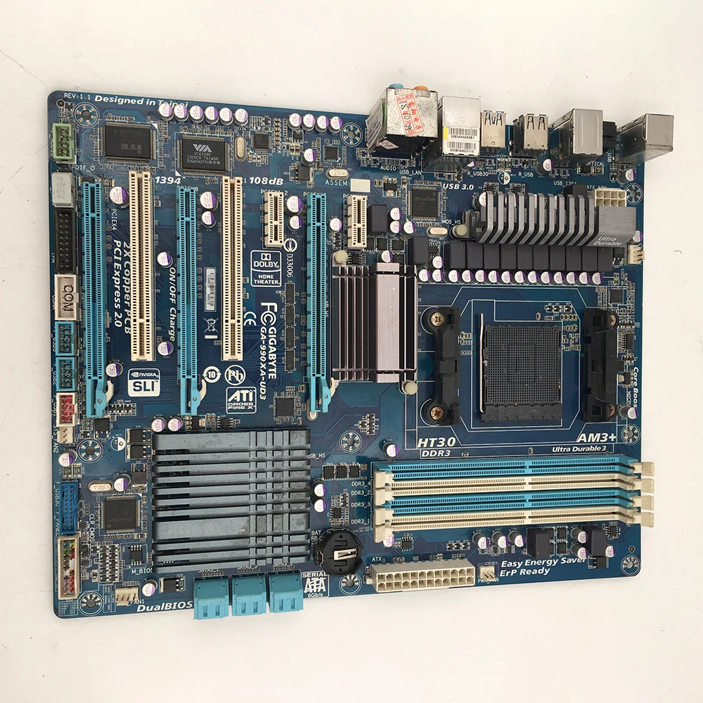 

Настольная материнская плата для Gigabyte GA-990XA-UD3 990XA-UD3 FX AM3, полностью протестировано, хорошее качество