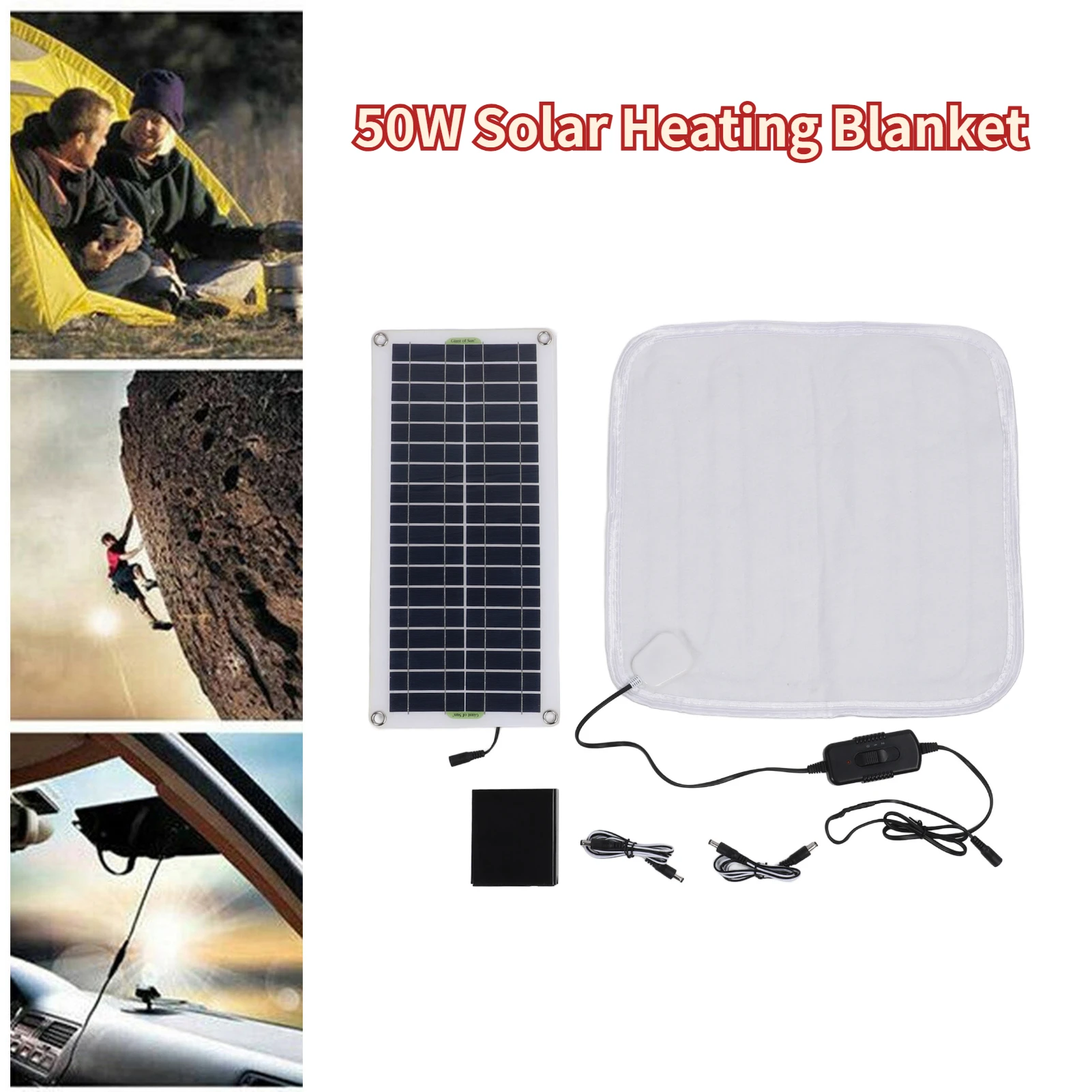 Solar Heating Pad 12V 50W Solar Heating Pad Winter Warm Foot Pad Warm Shoe Pet Heating Blanket Electric Blanket Solar Electrical Accessories
