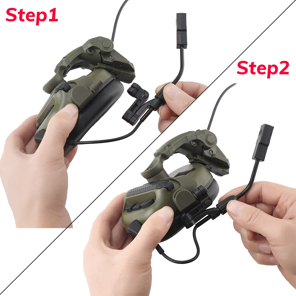 ARM NEXT Tactical Headset & PTT Adapter Set Suitable for Baofeng Radio Communication Shooting Noise Clearance