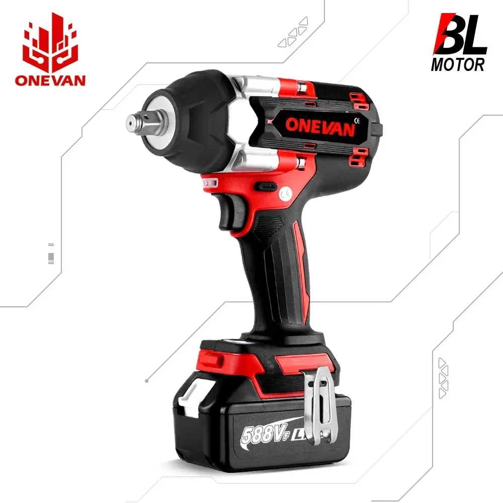 ONEVAN 588VF 1800 N.M Torque Brushless Electric Impact Wrench 1/2 In With 22900mAh Lithium-Ion Battery For Makita 18V Battery