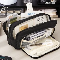 Spacious Multifunctional Portable Pouch - Ideal for Office, School, and Travel (Black)