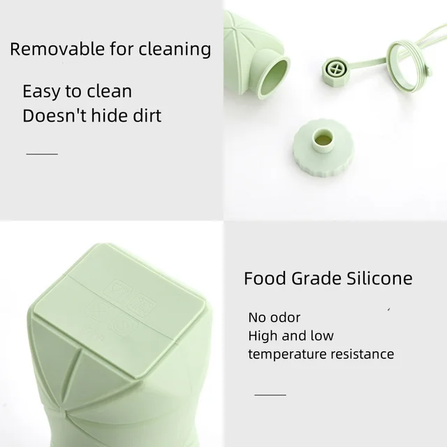 Large Capacity Silicone folding water bottle Outdoor Sports Cycling Kettle Portable Creative Compression Soft Cup Travel Cup 5