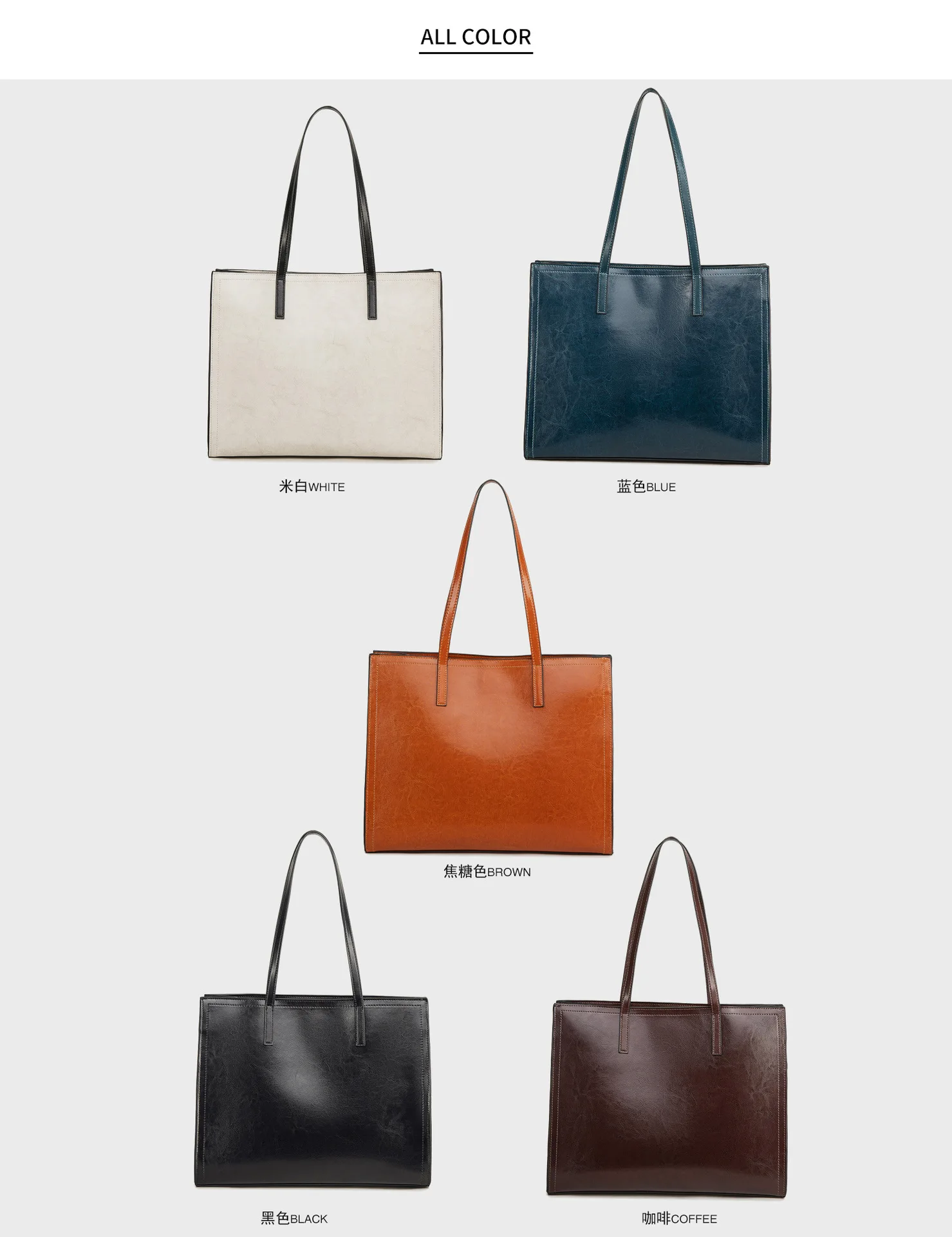 

Pure Cowhide Leather Commuting Genuine Leather Women's Bag Simple Portable One-shoulder Soft Leather Tote Bag Large Capacity