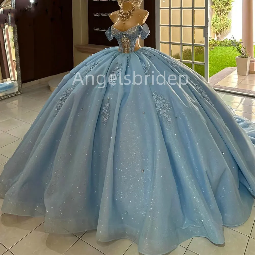 Blue Ball Gown Quinceanera Dresses