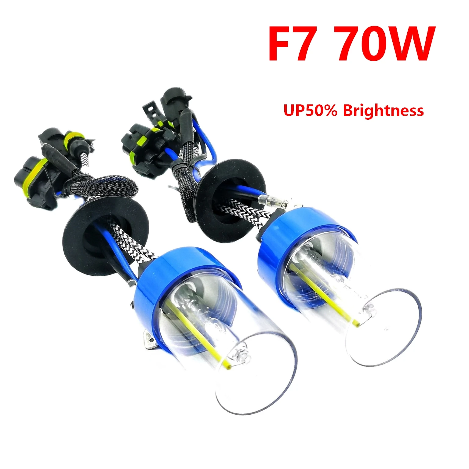 

2PCS F7 70W H1 H3 H7 H11 Ceramic UP50% Bright 9005 9006 9012 D2H 12V AC Cars HID Headlights High Quality