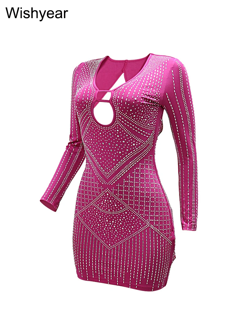 Neue Frau Langarm Zurück Offen Geburtstag Party Kleid Kristall Nachtclub Cocktail Abend Hochzeit Gäste Luxus Elegante Vestidos – Detail 5