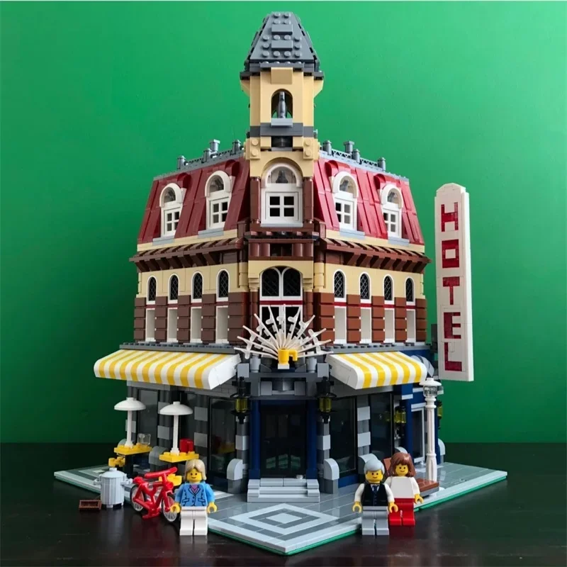 

City Street View Cafe Corner With LED Light Model 10182 Modular Building Blocks 2056PCS Bricks Children Kids Toys Gifts